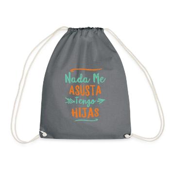 Nothing Scares Me I Have Daughters Fathers Day - Drawstring Bag - grey - Front