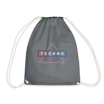 Techno Dreieck Rave - Turnbeutel - Grau - Vorne