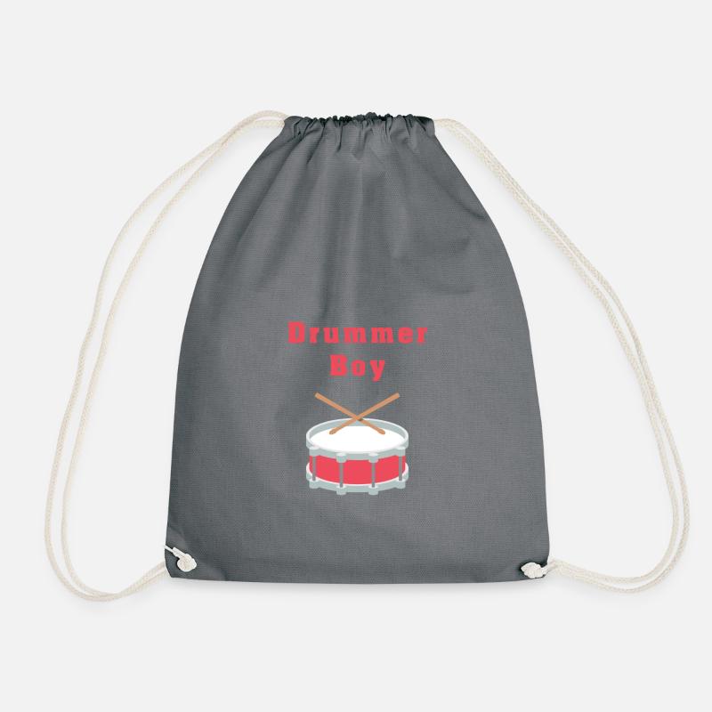Drummer Boy Drum Shirt - Drawstring Bag - grey