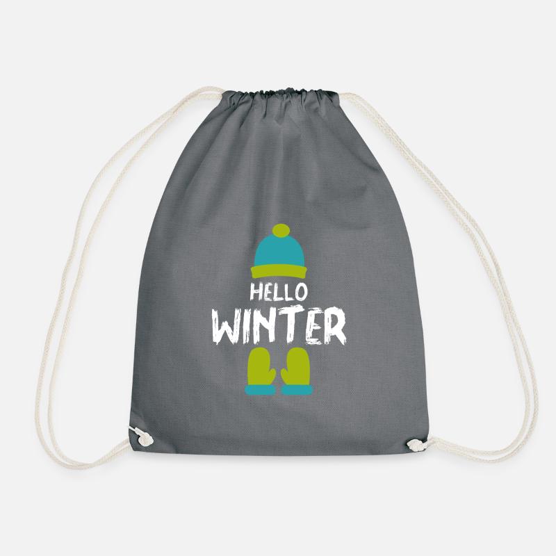Winter Mütze Handschuhe - Turnbeutel - Grau