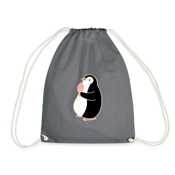 Pinguin Penguin - Turnbeutel - Grau - Vorne