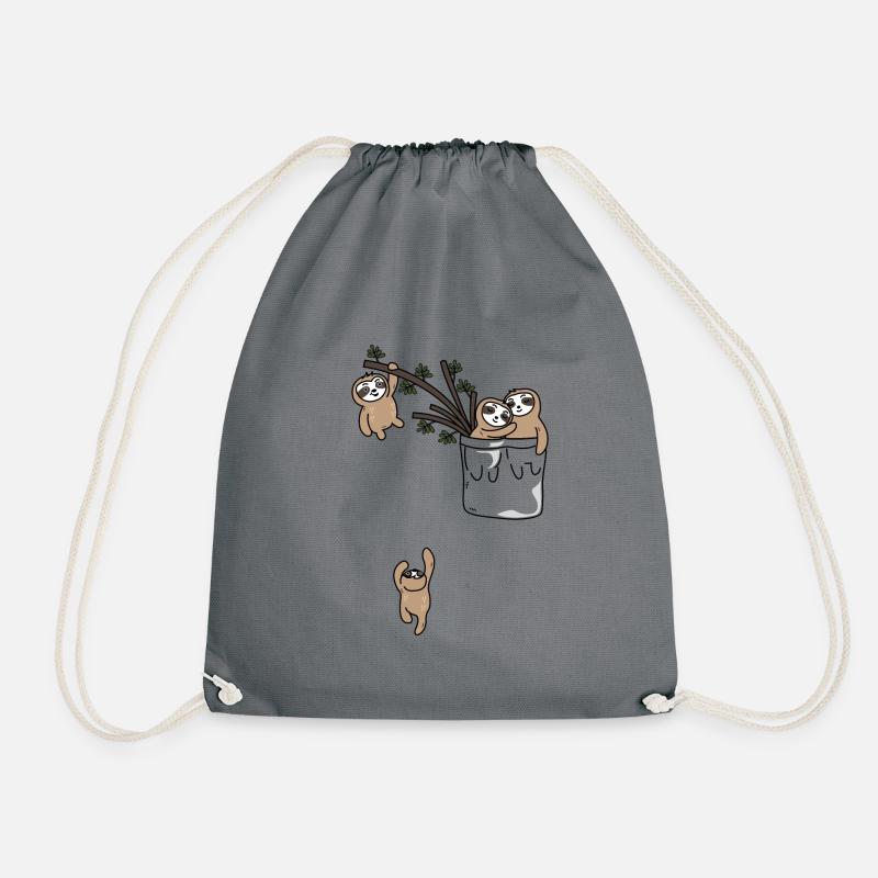 sloth - Drawstring Bag - grey
