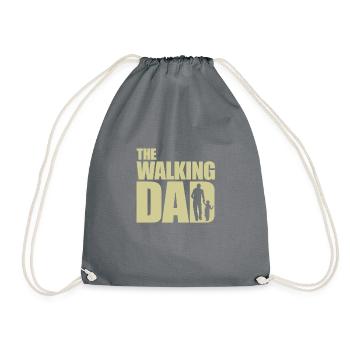 The Walking Dad Father Father's Day gift - Drawstring Bag - grey - Front