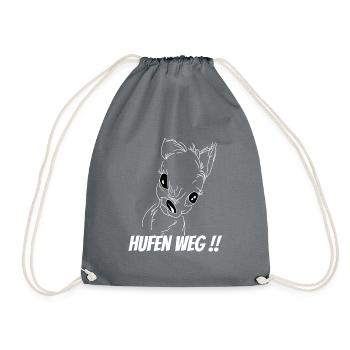 Hufen weg!! - Turnbeutel - Grau - Vorne