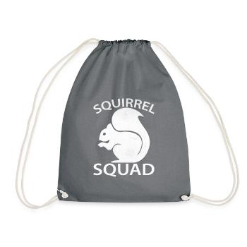 Squirrel Squad | Squirrel gift idea - Drawstring Bag - grey - Front