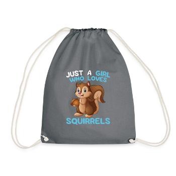 Just a Girl Who Loves Squirrels | gift idea - Drawstring Bag - grey - Front