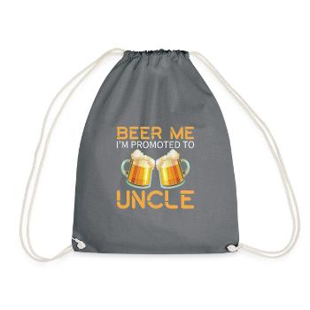 Bière moi je suis promu à l'oncle | Idée cadeau oncle - Sac de sport léger - gris - Devant