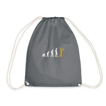 Saxophon Evolution Saxophonist lustig Sax Geschenk - Turnbeutel - Grau - Vorne