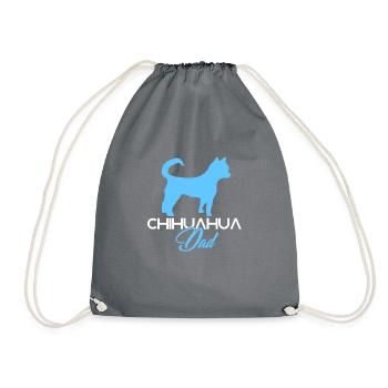 Chihuahua Langhaar Hunde Tierliebhaber Geschenk - Turnbeutel - Grau - Vorne