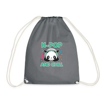 K-Pop Pop Music Korea Korean Band Gift - Drawstring Bag - grey - Front