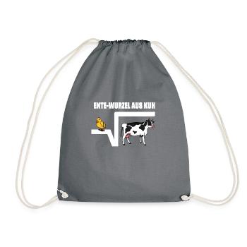 Ente Wurzel aus Kuh Nte Wurzel Mathematik Geschenk - Turnbeutel - Grau - Vorne