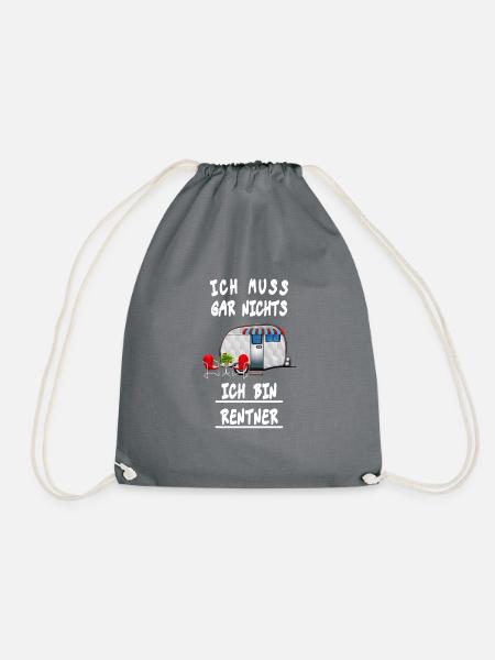 Campen Camping Camper Rentner Design Geschenk Idee - Turnbeutel - Grau