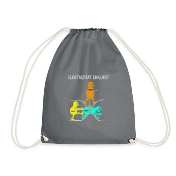 Electricity simply clarifies - Drawstring Bag - grey - Front