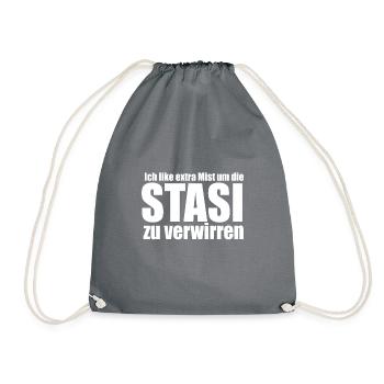 Geschenkidee Spruch social Media - Turnbeutel - Grau - Vorne