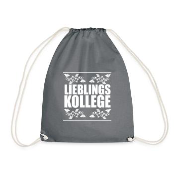 Lieblingskollege Geschenkidee Spruch - Turnbeutel - Grau - Vorne