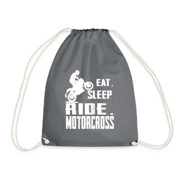Motorcross - Drawstring Bag - grey - Front