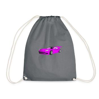 Car Pink Racecar Racing Car Women's Design - Drawstring Bag - grey - Front