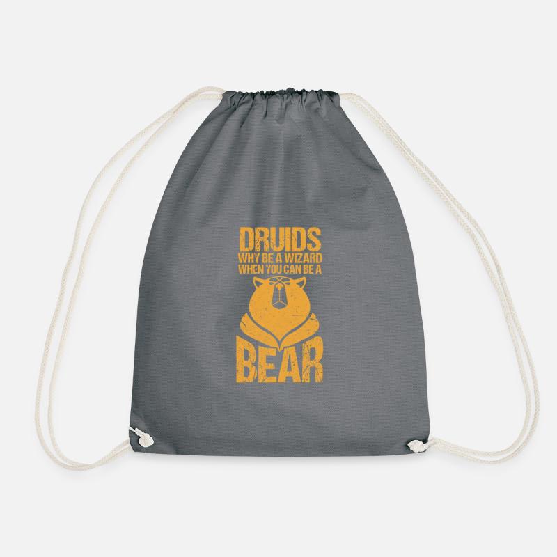 D20 Druids Rollenspiel Bär Gaming Geschenk - Turnbeutel - Grau