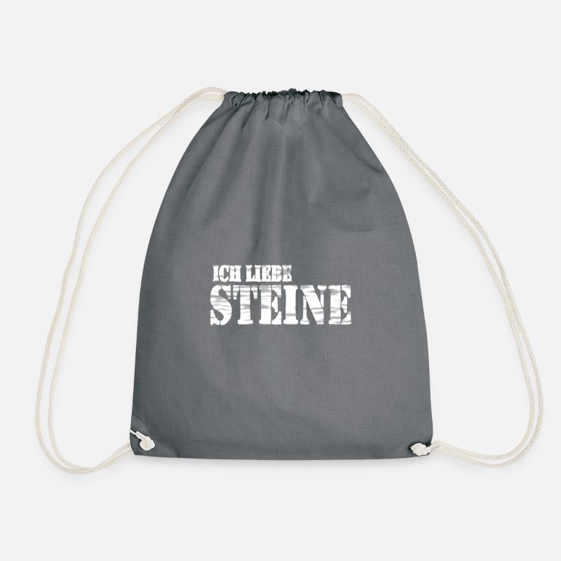 Ich liebe Steine - Turnbeutel - Grau