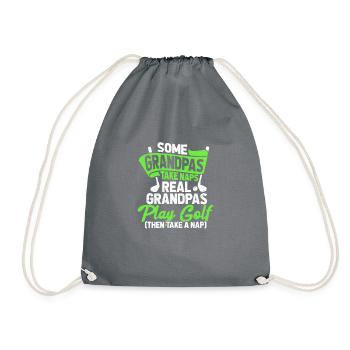 Golfer Opa - Turnbeutel - Grau - Vorne