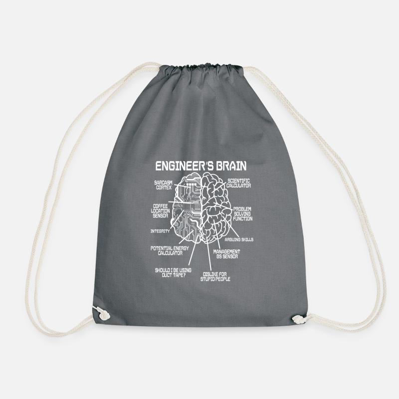 Engineer brain engineers study gift - Drawstring Bag - grey