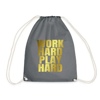 Work Hard Play Hard - Turnbeutel - Grau - Vorne