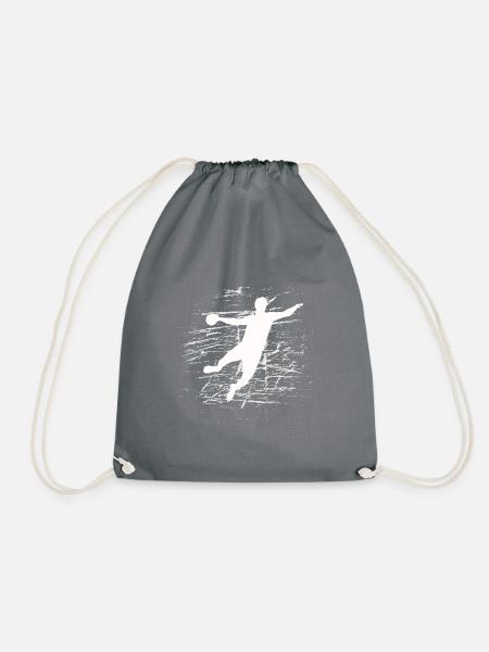 Handball Handball Shirt Circular Runner Throw Gift - Drawstring Bag - grey