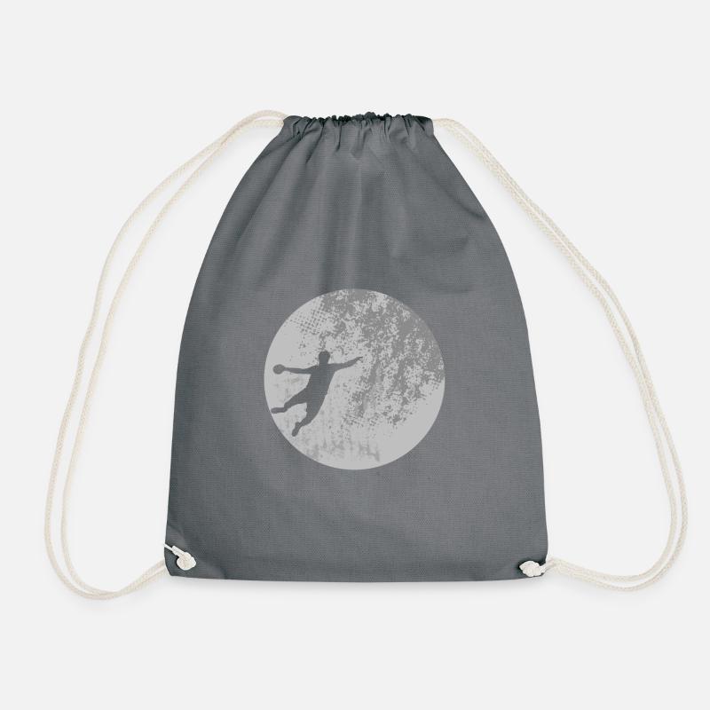 Handball Throw Ball Moon Sport Hobby Game Gift - Drawstring Bag - grey