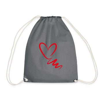 Heart in red - Drawstring Bag - grey - Front