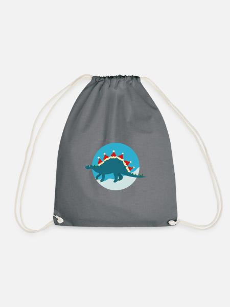 Lustiges WeihnachtsDino-T-Shirt | Geschenkideen - Turnbeutel - Grau