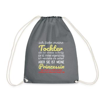 ich liebe meine Tochter Prinzessin - Turnbeutel - Grau - Vorne