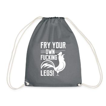 VEGAN Shirt · FUCKING LEGS · Geschenk - Turnbeutel - Grau - Vorne