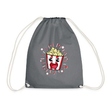 Idée de cadeau drôle pour sac de maïs soufflé cinéma cinéma - Sac de sport léger - gris - Devant