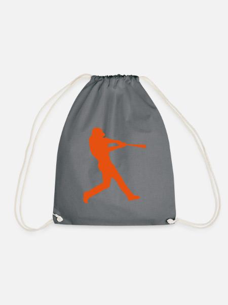 Baseballschläger schlägt Silhouette - Turnbeutel - Grau