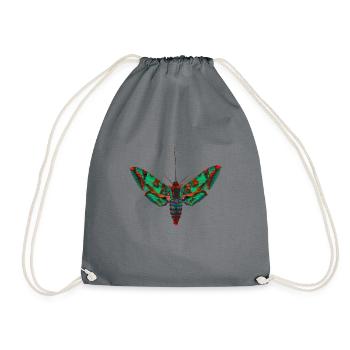 Psychedelic moth - Drawstring Bag - grey - Front