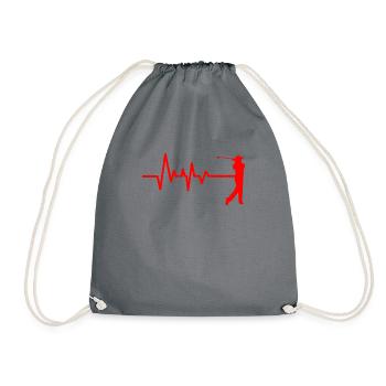 T-shirt de golfeur · Battement de coeur de golfeur · Cadeau - Sac de sport léger - gris - Devant