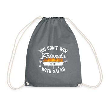 BBQ Barbecue Griller Barbecue Grill Season salad - Drawstring Bag - grey - Front