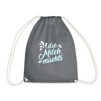 The milk makes it, beautiful gift idea - Drawstring Bag - grey - Front