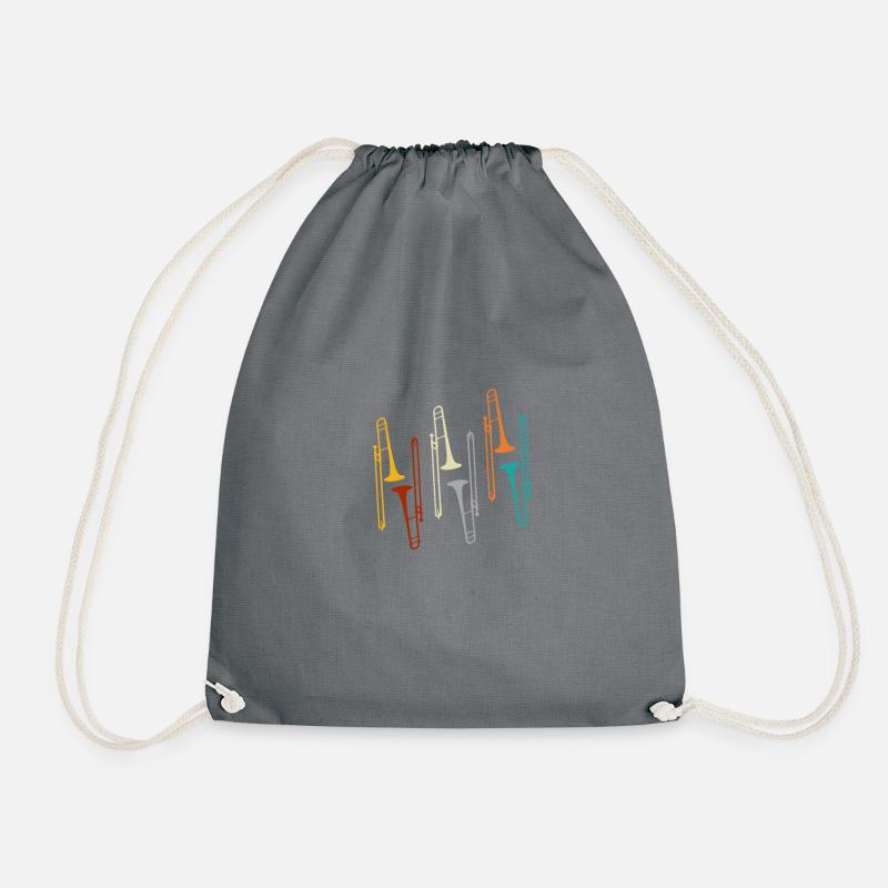 trombone - Drawstring Bag - grey