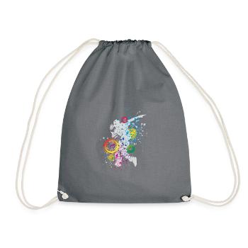Breakdance top skirt - Drawstring Bag - grey - Front