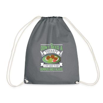 Hummus and Falafel T-Shirt - Drawstring Bag - grey - Front