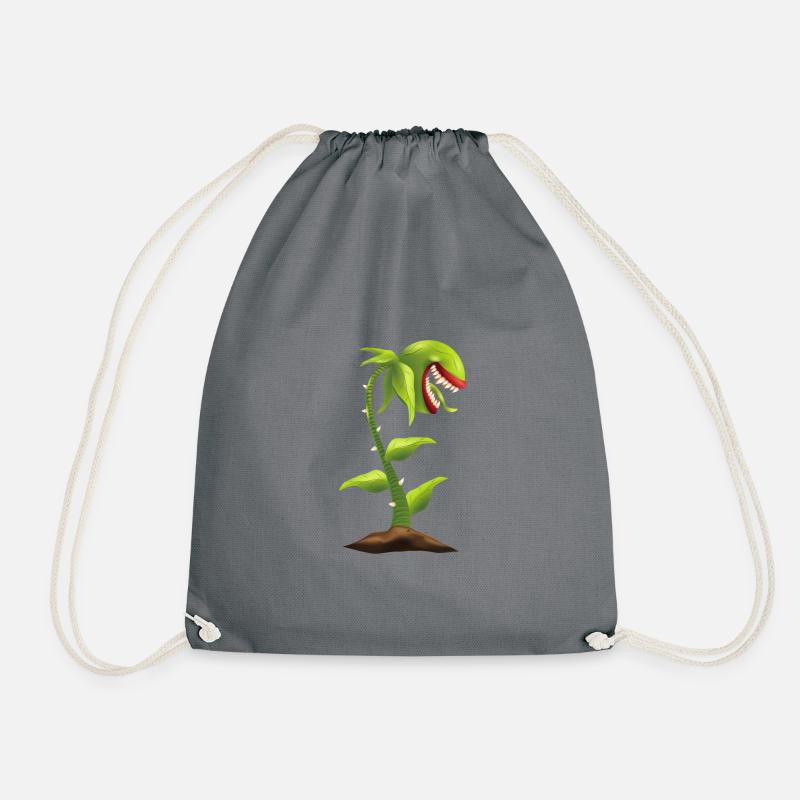 Carnivorous plant - Drawstring Bag - grey