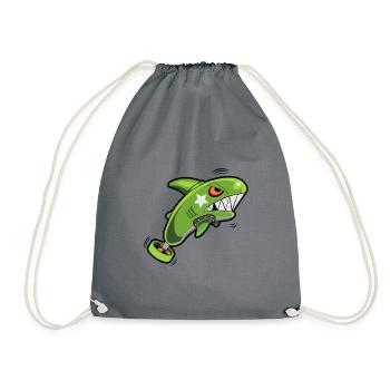 Torpille de requin Shark Torpille verte - Sac de sport léger - gris - Devant