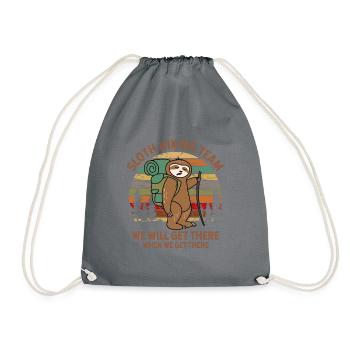hiking mountaineering climbing sloth team - Drawstring Bag - grey - Front