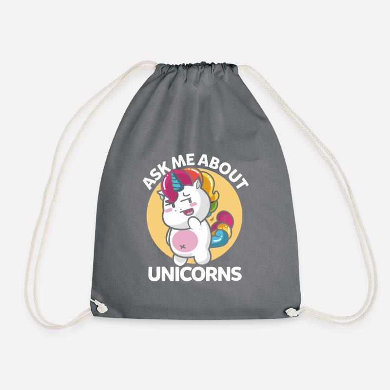 Süßes Einhorn - Turnbeutel - Grau