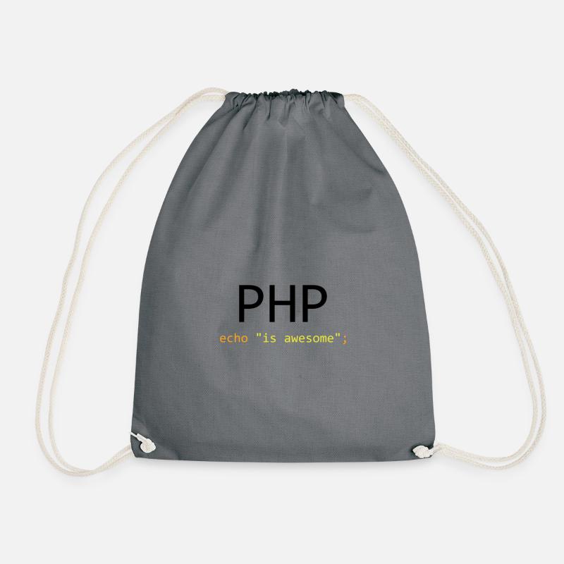 PHP is awesome - Drawstring Bag - grey