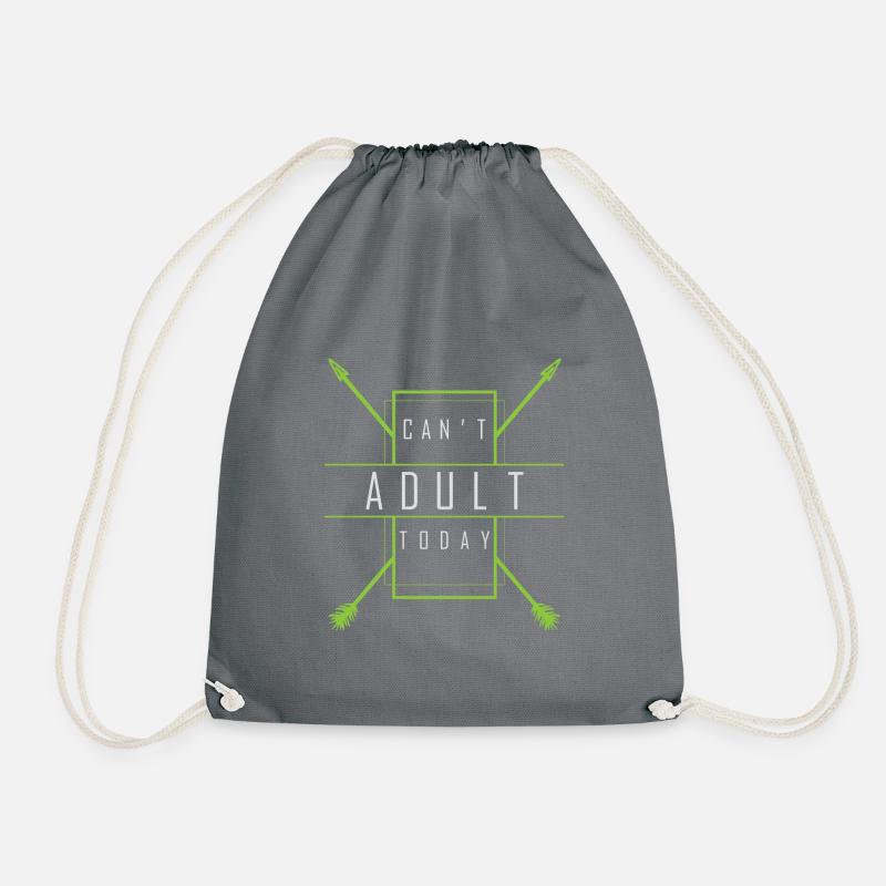 can not grow up today - Drawstring Bag - grey