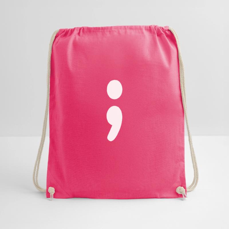 Retro Programmer Coder Semicolon Old School Drawstring Bag