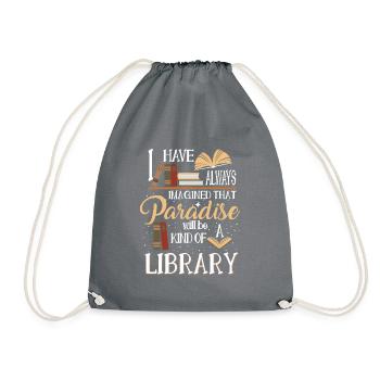 Bücher Lesen Literatur Liebhaber Roman Leseratte - Turnbeutel - Grau - Vorne
