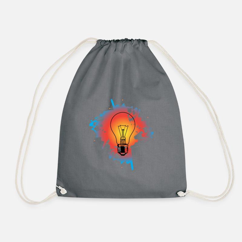 Glühlampe Lampe Glühbirne Elektriker Geschenk - Turnbeutel - Grau